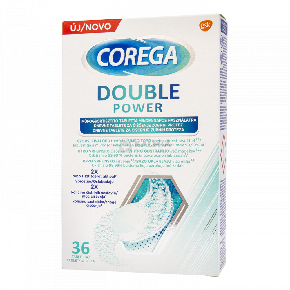 Corega Double Power műfogsortisztító tabletta 36 db Online