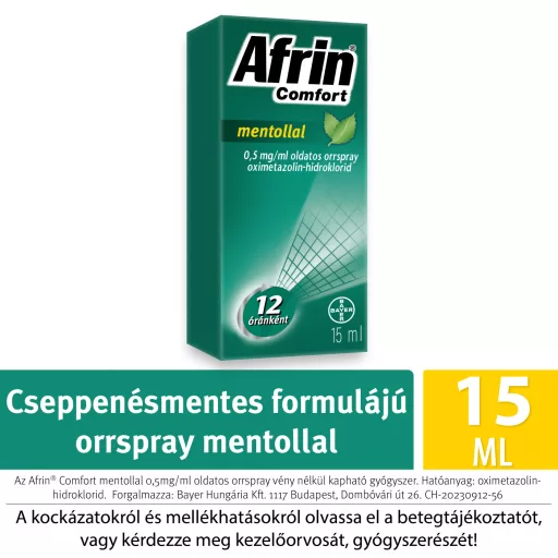 Afrin Comfort mentollal 0,5 mg/ml oldatos orrspray 15 ml