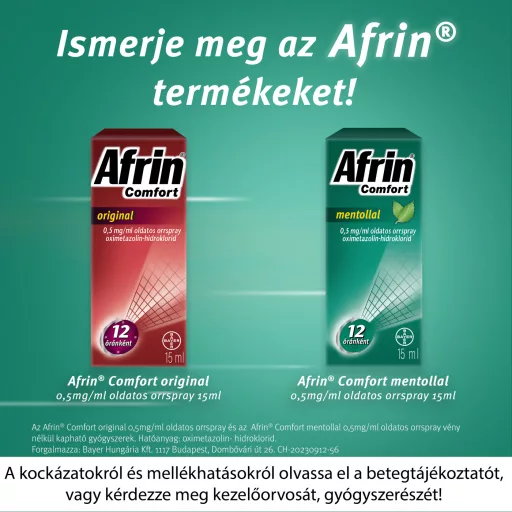 Afrin Comfort mentollal 0,5 mg/ml oldatos orrspray 15 ml