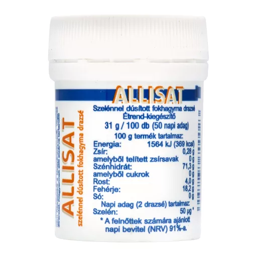 Allisat Selenium Fokhagyma drazsé 100 db