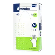 Ambulex púderezett latex vizsgálókesztyű M 100 db