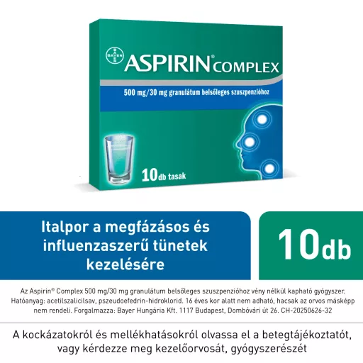 Aspirin Complex 500 mg/30 mg granulátum belsőleges szuszpenzióhoz 10 db