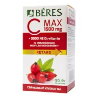 Béres C MAX 1500 mg csipkebogyó kivonattal + 3000 NE D3-vitamin retard filmtabletta 90 db