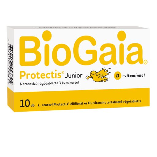 BioGaia Junior + D-vitamin étrend-kiegészítő rágótabletta 10 db
