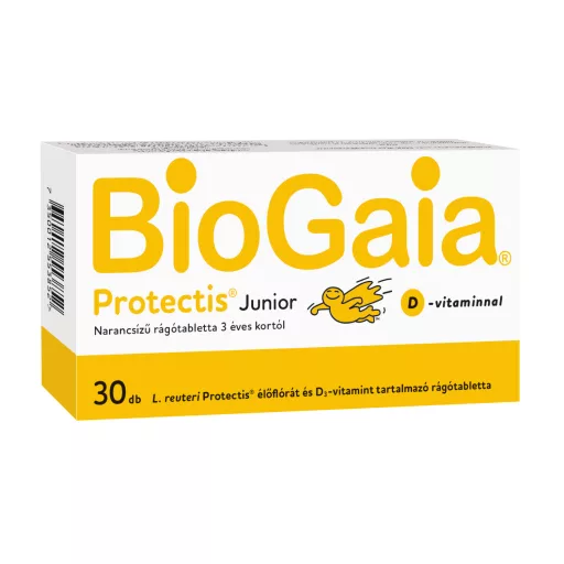 Biogaia Junior + D-vitamin étrend-kiegészítő rágótabletta 30 db