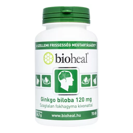 Bioheal Ginkgo Biloba 120 mg kapszula szagtalan fokhagyma kivonattal 70 db