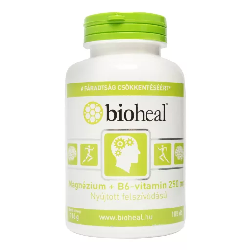 Bioheal Magnézium +B6-vitamin szerves nyújtott felszívódású filmtabletta 105 db