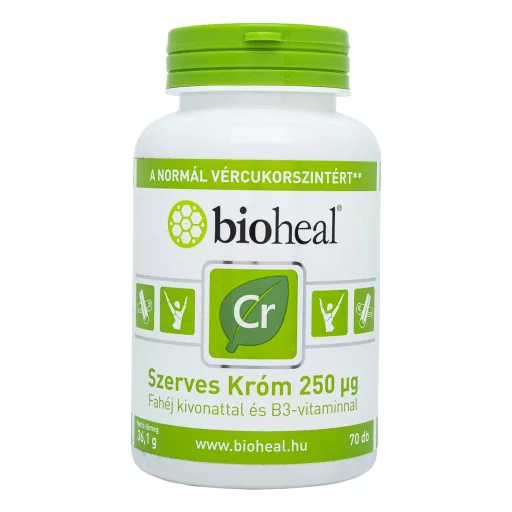 Bioheal szerves természetes króm tabletta 250 mcg 70 db