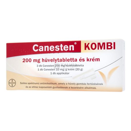 Canesten Kombi 200 mg hüvelytabletta és krém 3 db