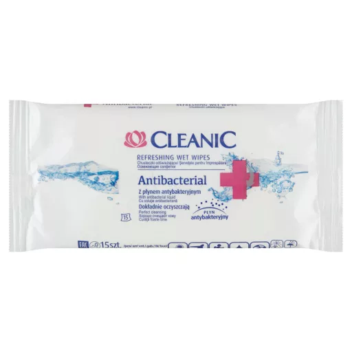 Cleanic Antibakteriális frissítő törlőkendő 15 db