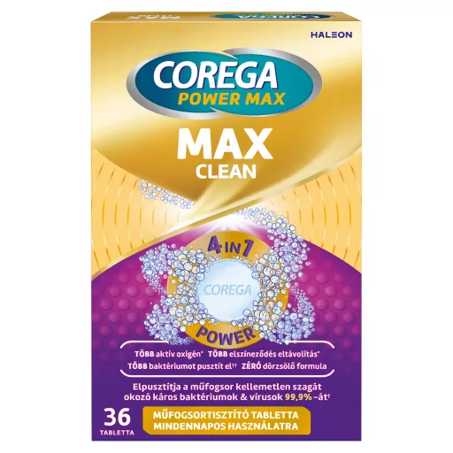 Corega Double Power műfogsortisztító tabletta 36 db