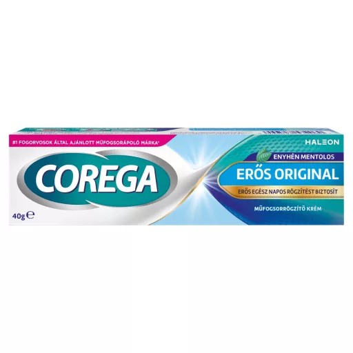 Corega Erős Original enyhén mentolos műfogsorrögzítő krém 40 g