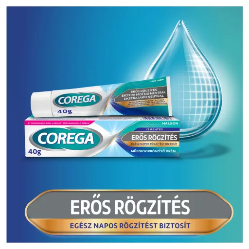 Corega erős ízmentes műfogsorrögzítő krém 40 g