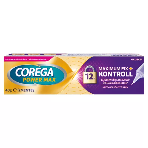 Corega Power Max Max Hold+ Seal ízmentes műfogsorrögzítő krém 40 g
