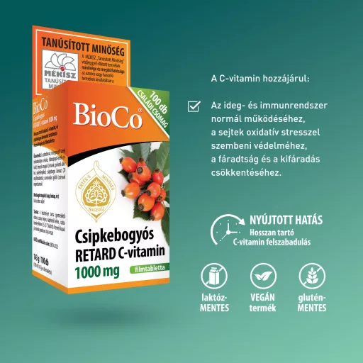 Bioco Csipkebogyós C-vitamin 1000 mg retard tabletta 100 db 