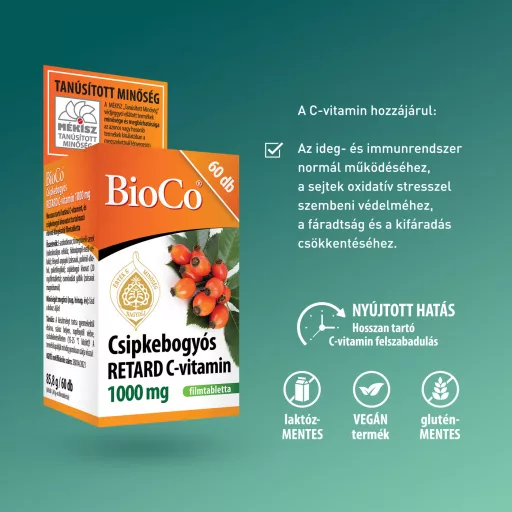 Bioco Csipkebogyós Retard C-vitamin tabletta 1000 mg 60 db
