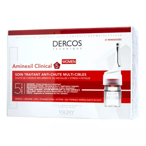 Vichy Dercos Aminexil Clinical hajhullás elleni ampulla nőknek 21 x 6 ml