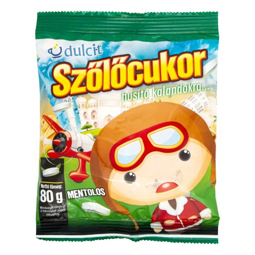 Dulcit Szőlőcukor tabletta mentol íz 80 g