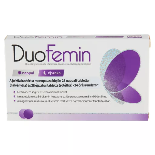 Duofemin étrend-kiegészítő tabletta vitaminokkal, ásványi anyagokkal, gyógynövényekkel 28 db +28 db