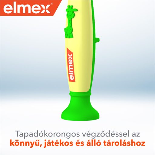 Elmex gyakorló fogkefe 0-3 éves kor között tapadókoronggal + fogkrém