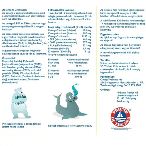 Eskimo Kids halolaj tutti-frutti ízben 105 ml