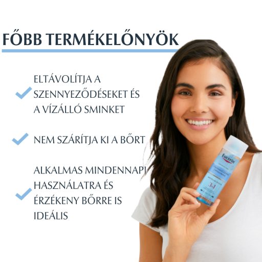 Eucerin DermatoClean (Hyaluron) 3 in 1 micellás arclemosó 200 ml