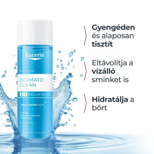 Eucerin DermatoClean (Hyaluron) 3 in 1 micellás arclemosó 400 ml