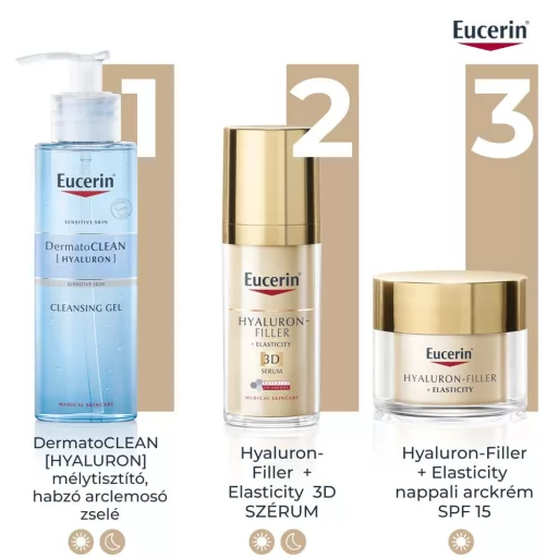 Eucerin Hyaluron-Filler + Elasticity bőrtömörséget regeneráló nappali arckrém SPF15 50 ml