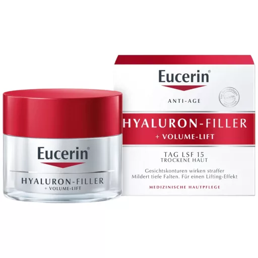 Eucerin Hyaluron-Filler + Volume-Lift bőrfeszesítő nappali arckrém száraz bőrre SPF15 50 ml
