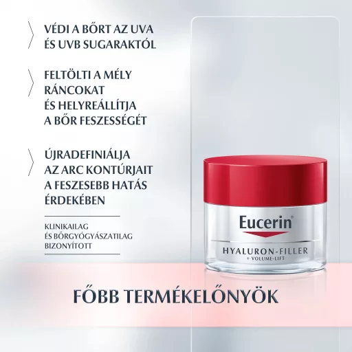 Eucerin Hyaluron-Filler + Volume-Lift bőrfeszesítő nappali arckrém száraz bőrre SPF15 50 ml