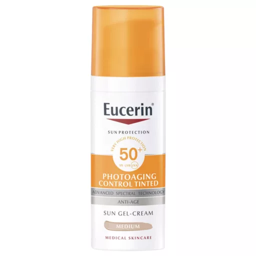 Eucerin Sun Photoaging Control Színezett napozó krém arcra medium SPF50+ 50 ml