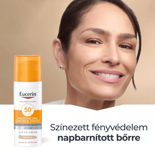 Eucerin Sun Photoaging Control Színezett napozó krém arcra medium SPF50+ 50 ml