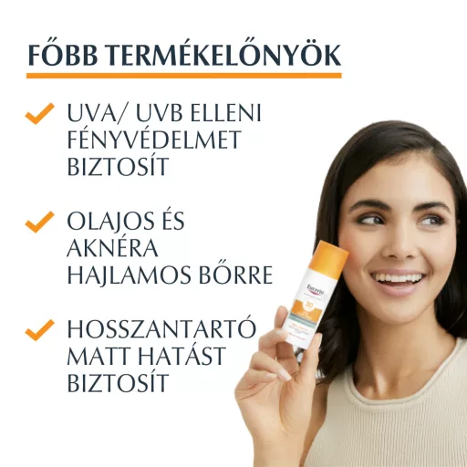 Eucerin Sun Oil Control napozó gél-krém arcra SPF50+ 50 ml