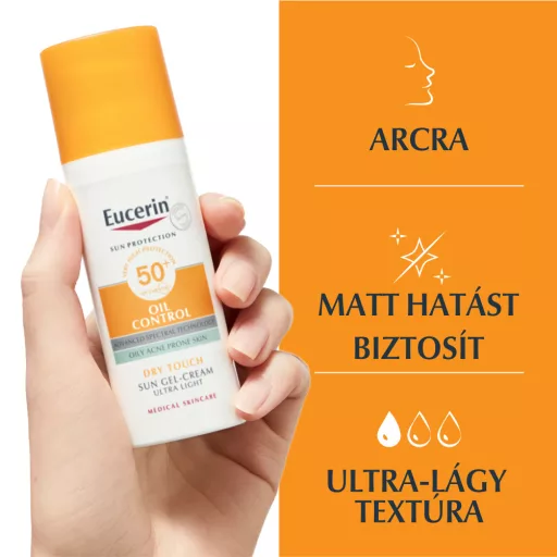Eucerin Sun Oil Control napozó gél-krém arcra SPF50+ 50 ml