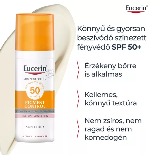 Eucerin Sun Pigment Control napozó fluid arcra SPF50+ 50 ml