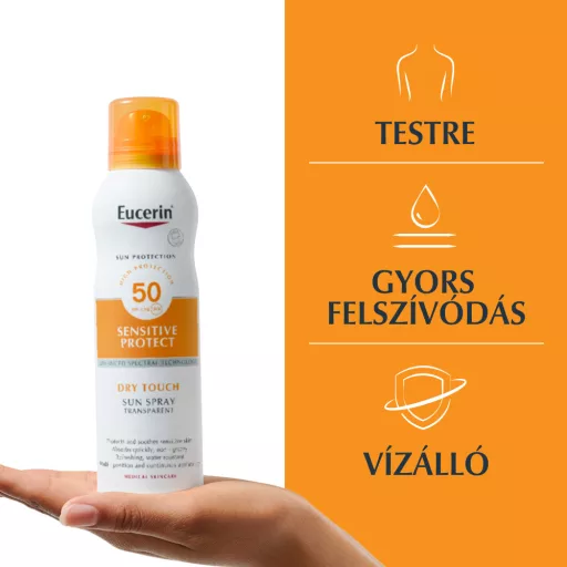 Eucerin Sun Oil Control Dry Touch színtelen napozó aerosol spray SPF50 200 ml