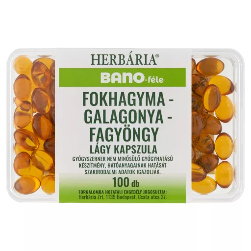 Herbária Bano-féle fokhagyma-galagonya-fagyöngy kapszula 100 db