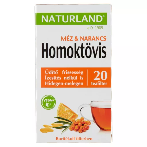 Naturland Homoktövis narancs és méz gyümölcstea 20 x 2 g