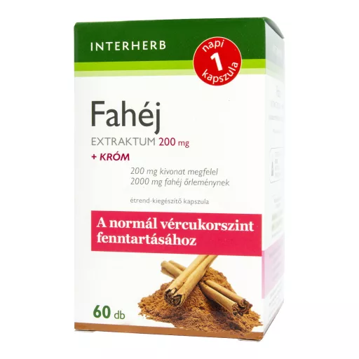 Interherb "Napi 1" Fahéj extraktum + Króm 200 mg kapszula 60 db