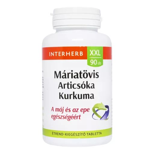 Interherb XXL máriatövis, articsóka, kurkuma tabletta 90 db 