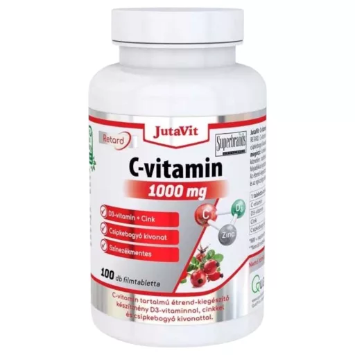 JutaVit C-vitamin 1000 mg +D3-vitamin +Cink +csipkebogyó filmtabletta 100 db