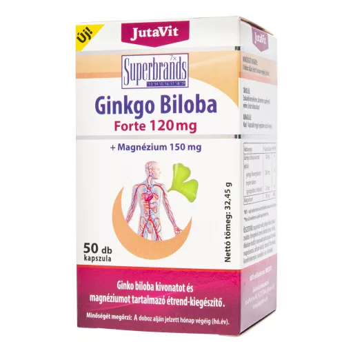 JutaVit Ginkgo Biloba Forte 120 mg +Magnézium 150 mg kapszula 50 db