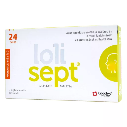 Goodwill Lolisept 3 mg narancs-méz ízű szopogató tabletta 24 db