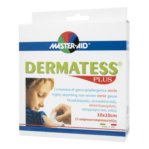 Master-Aid Dermatess plus mull-lap 10 cm x 10 cm 12 db