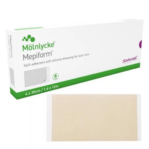 Mepiform Steril öntapadó szilikon kötszer 4 x 30 cm 5 db