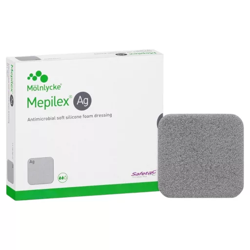 Mepilex AG antibakteriális lágy szilikon kötszer 12,5 x 12,5 cm 5 db