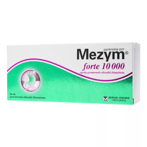 Mezym forte 10 000 egység gyomornedv-ellenálló filmtabletta 50 db