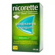 Nicorette Freshmint gum 4 mg gyógyszeres rágógumi 105 db