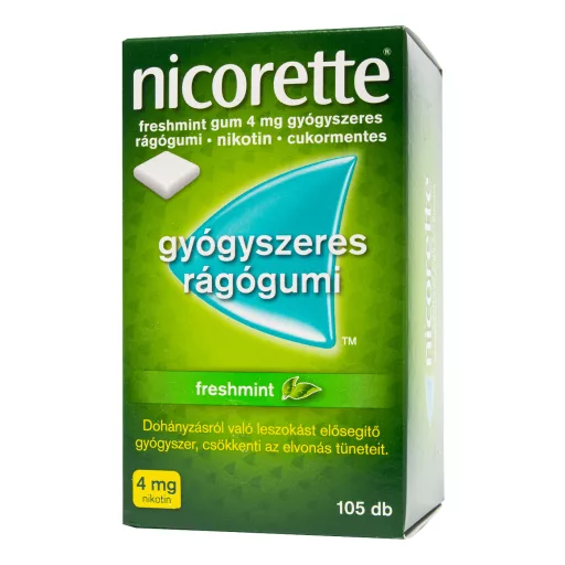 Nicorette Freshmint gum 4 mg gyógyszeres rágógumi 105 db