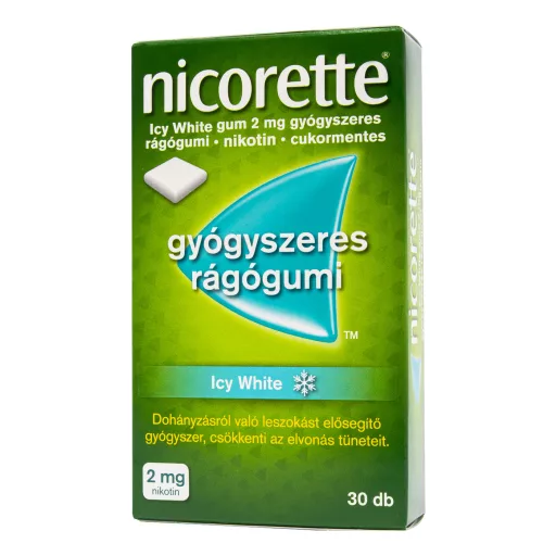 Nicorette Icy White 2 mg gyógyszeres rágógumi 30 db